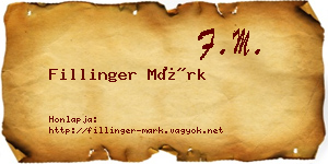 Fillinger Márk névjegykártya